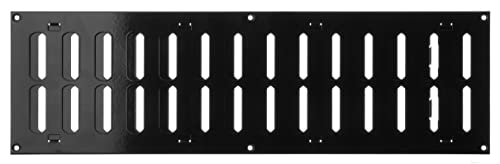 500x150mm Schwarz Metall Lüftungsgitter mit Verschließbaren Lamellen - Abluftgitter - Gitter für Belüftung von LIRAST