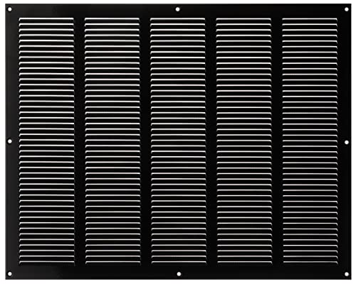 500x400mm Metall Schwarz Lüftungsgitter mit Insektenschutz - Gitter für Belüftung - Abluftgitter von LIRAST