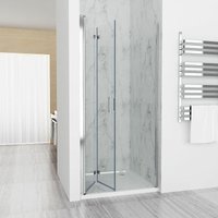 Duschkabine Falttür Eckeinstieg Duschabtrennung esg Nano Glas, Nischentür/Duschtür 80 x 185cm von MEESALISA