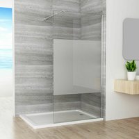 Walk in Dusche Duschabtrennung 100 x 200cm Seitenwand Duschwand 10mm nano esg teilsatiniert Glas Duschtrennwand von MEESALISA