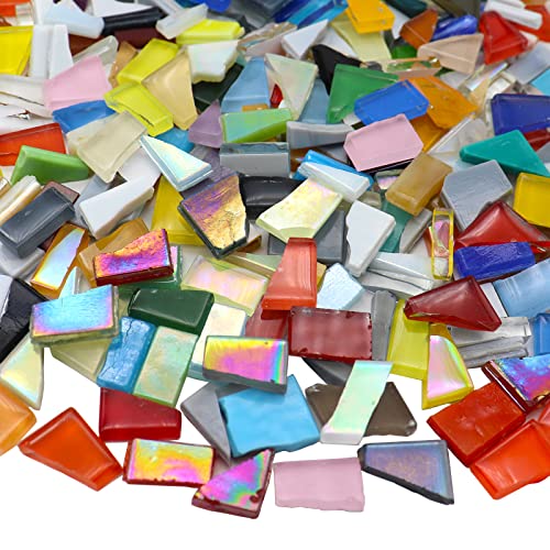 LITMIND Buntglas-Mosaikfliesen für Kunsthandwerk, 250 ml Vorteilspackung Mosaik-Glasstücke, Mosaik-Kits für Erwachsene von LITMIND