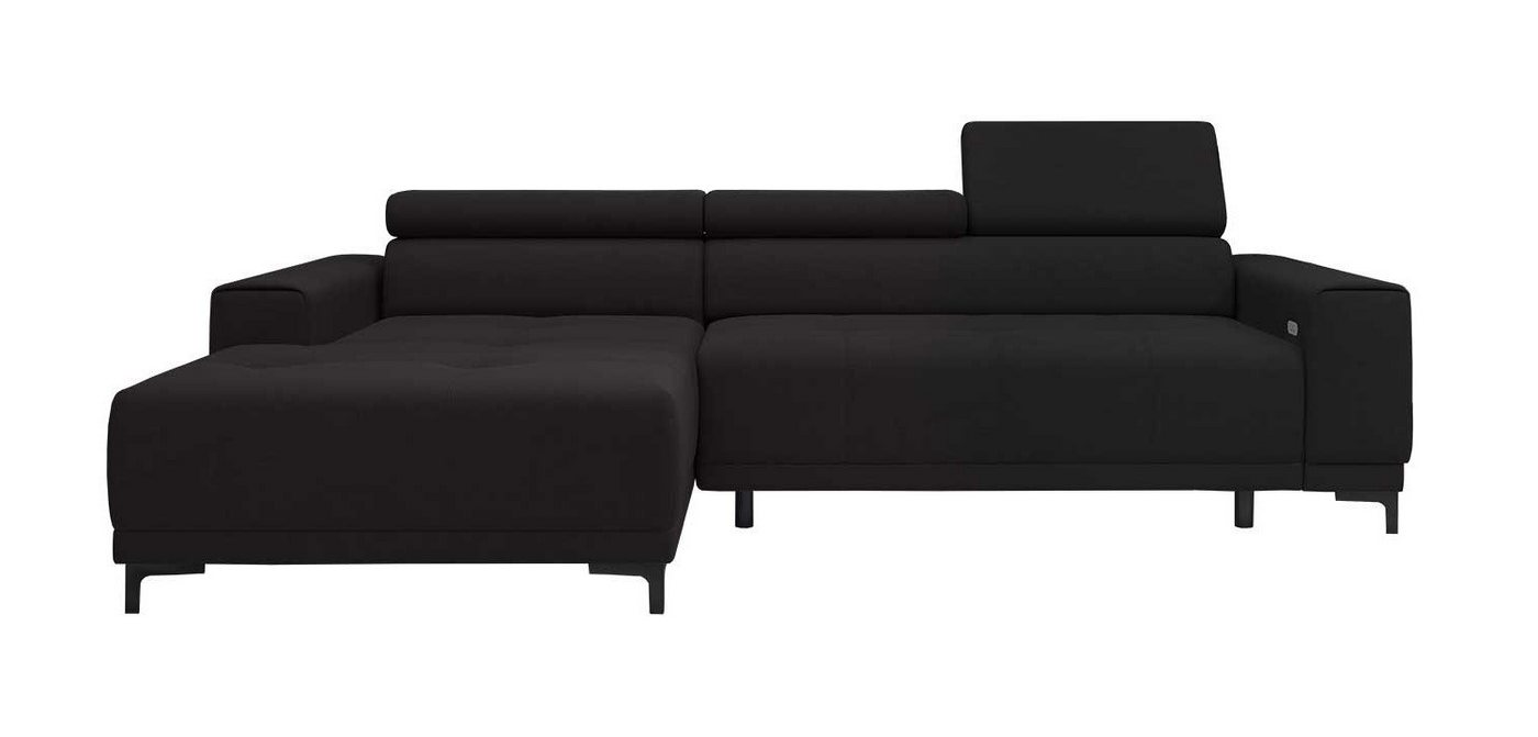 LIV'IN Ecksofa Polstergarnitur CANDIA, B 276 x T 177 cm, Dunkelgrau, Webstoff, mit elektrischer Sitztiefenverstellung, Hellgrau, Webstoff, mit elektrischer Sitztiefenverstellung von LIV'IN