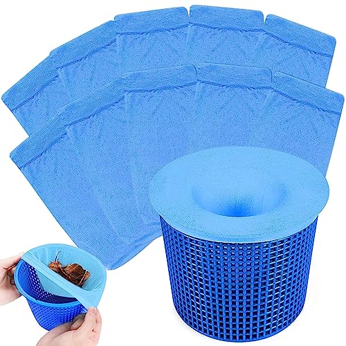 LIVESTN Pool Skimmer Socken, 10 Stück Skimmer Filter Netz Schwimmbad Skimmer Socken Pool Filter Saver Socken Netz, Für Pool Skimmer Korb Schwimmbad Filter Schlacken,Blätter Öl,Pollen,Insekten (10) von LIVESTN