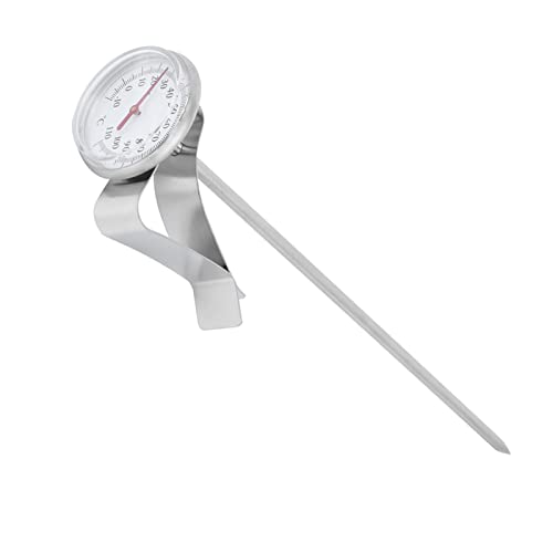 Milchthermometer für Kaffee, Edelstahl-Sonde, Kaffeethermometer mit Clip, zum Aufhängen, Kaffee-Schaum-Thermometer, Temperaturanzeige, Küchenutensilien (Long Type) von LIZEALUCKY
