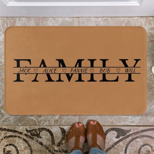 LLLGSH Personalisierte Fußmatte mit Namen - Fußmatte Familie personalisiert - Initiale Buchstabe personalisierbare Türmatte - Fußmatte für Paare & Familien - rutschfest & waschbar - 60x40cm von LLLGSH