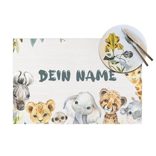 Personalisierte Tischsets - Tischset Kinder mit Name - Personalisierbares Tischset Bedrucken - Geschenk zum Geburtstag, Weihnachten - rutschfeste & abwischbare Unterlage, 45x30 cm von LLLGSH