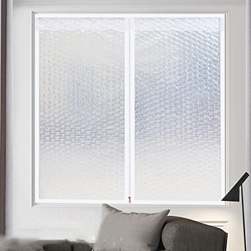 LLPEIJIE026 Wärmeschutzvorhang,Thermo Vorhang Isolier Schutz Panel,Winter Kälteschutz Warmer Vorhänge,Durchscheinend Sichtschutz Folie,Multifunktions Dichtung Plane für Fenster (W*H:80x100cm/32x39in) von LLPEIJIE026