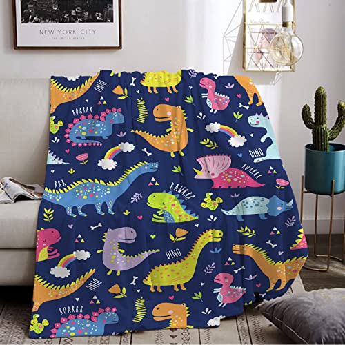 Kuscheldecke Dinosaurier Kinder,Weiche & Warme Flauschige Plüsch Dino Muster Decke,Kinder kuscheldecke,Bett Sofa Dinosaurier Flanell Fleecedecke TV Decken für Kinder (Dino 04, 150 x 200 cm) von LLTTEER