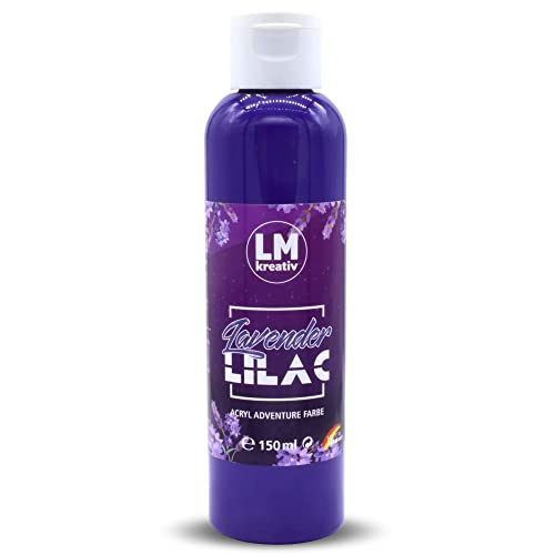 LM-Kreativ Acrylfarbe 150 ml - Lavendel Lila - Hochdeckende Acryl-Farbe, die perfekt für Künstler und Hobbymaler geeignet ist. Bestens geeignet als Holzfarbe oder zum Bemalen von Papier & Leinwand von LM-Kreativ
