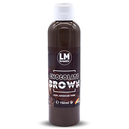 LM-Kreativ Acrylfarbe 150 ml - Chocolate Brown - Hochdeckende Acryl-Farbe, die perfekt für Künstler und Hobbymaler geeignet ist. Bestens geeignet als Holzfarbe oder zum Bemalen von Papier & Leinwand von LM-Kreativ