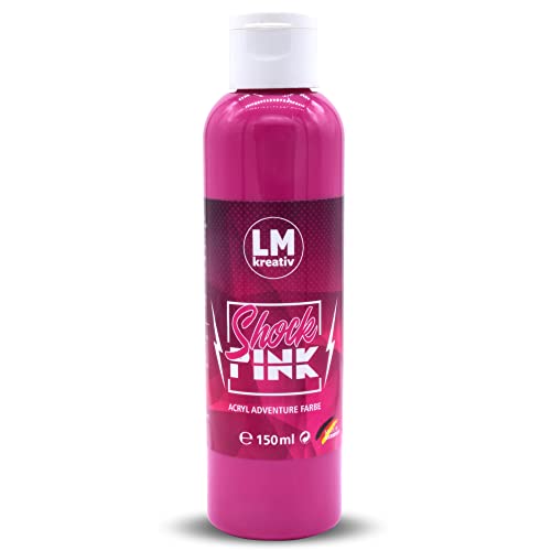 LM-Kreativ Acrylfarbe 150 ml - Pink - Hochdeckende Acryl-Farbe, die perfekt für Künstler und Hobbymaler geeignet ist. Bestens geeignet als Holzfarbe oder zum Bemalen von Papier & Leinwand von LM-Kreativ