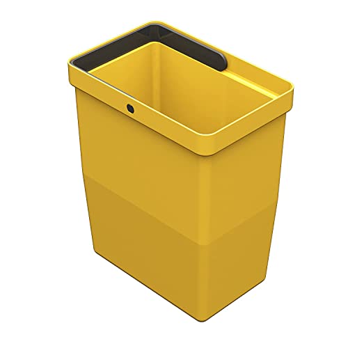 LM 530 ECO | 8-Liter-Mülleimer aus recycelbarem Material | Platzsparender Küchenmülleimer | 15 x 23 x 28,5cm | Kompatibel mit LM-Mülltrennungssystem | Gelb von LM LANKA JA MUOVI