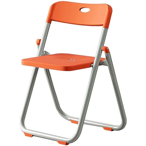 LMXRYPD Klappstuhl aus Metall. Büro Chair. Tragbar und für Schulungen und Vorlesungen Geeignet. Sitzgröße 39 x 39 cm, Sitzhöhe 47 cm (Color : Orange) von LMXRYPD