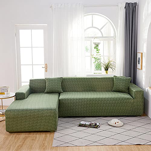 LNXSESN Sofabezug Olivgrün Sofa überzug Stretch Sofaüberwurf Elasthan Universal Couch überzug Moderne Anti-Haar Sofa Cover Einstellbar überwurf Sofa Antirutsch Sofaschoner 4 Sitzer von LNXSESN