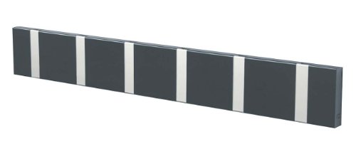 LoCa Garderobe Knax 6 anthrazit (Haken klappbar Alu) Garderoben-Leiste Kleiderhaken Flur modern Garderobenpaneel von Knax LoCa