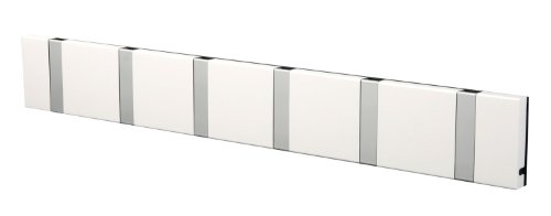 LoCa Garderobe Knax 6 weiß (Haken klappbar Alu) Garderoben-Leiste Kleiderhaken Flur modern Garderobenpaneel von Knax LoCa