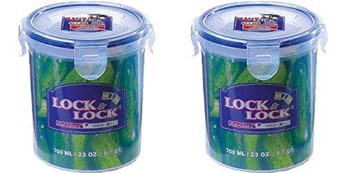 LOCK & LOCK 2 x Lock and & Lock Plastic Food Container 700ml HPL932D by von LocknLock