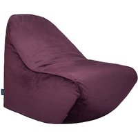 Wohnzimmer-Sitzsack-Liege, Weicher Samt Sitzsack Stuhl für Erwachsene - Aubergine - Loft 25 von LOFT 25