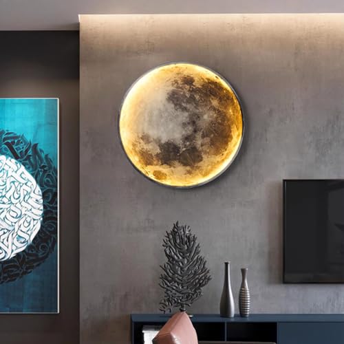 LED Wandlampe Mond Modern Innen Wandleuchte Dimmbar mit Fernbedienung Metall und Acryl Dekorative Lampe Nachttischlampe Wand 3D Mond Nachtlicht Wandbeleuchtung für Wohnzimmer Schlafzimmer Balkon Flur von LOGT