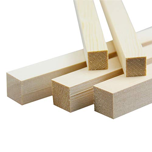 LOKIH 5pcs Kiefernquadratische Hölzerne Stöcke Holzleisten Ideal Auch Für Den Modellbau, Heimtextilien,20mmx20mmx100mm（5pcs） von LOKIH