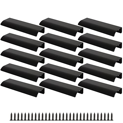 LOLYSIC 15 PCS Back Versteckte Schrankgriffe 120mm,Aluminium Versteckte Schublade Küchenschrankgriffe Moderner Stil Verdeckte Laschengriffe Zimmertürgriff Hardware von LOLYSIC