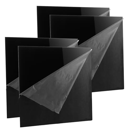 LOLYSIC 4 Stück Schwarzes Acrylblatt, 300x300x2.5MM, Platte, für Schilder, DIY, Display, Handwerk, Malerei von LOLYSIC