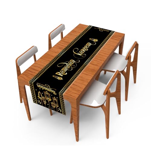 Ramadan Deko Tischläufer, Ramadan Kareem Tischläufer Tischdecke Muslimischer Islam Ramadan Eid Festival Party Tisch Dekorationen, 180*35cm von LOMYLM