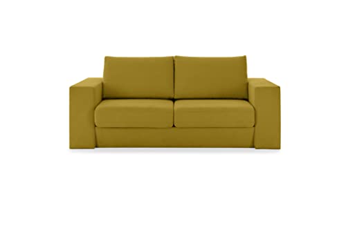 LOOKS by Wolfgang Joop Looks V-1 Designer Sofa mit Hockern, 2 Sitzer Couch, Funktionssofa, gelb, Sitzbreite 160 cm von LOOKS by Wolfgang Joop