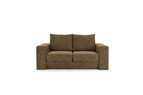 LOOKS by Wolfgang Joop Looks V-2 Designer Sofa mit Hockern und Regal, 2 Sitzer Couch, Funktionssofa, braun, Sitzbreite 140 cm von LOOKS by Wolfgang Joop
