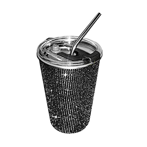 Bling Kaffeebecher, 20 Unzen Kristall Strass Trinkbecher Thermobecher mit Deckel und Strohhalm Edelstahl Isolierbecher Wiederverwendbare Wasserbecher Thermobecher für Reise WasserflascheHaus Büro von LSGGTIM