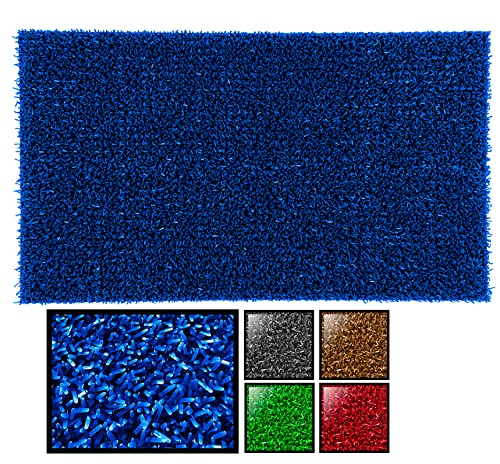 LucaHome Fußmatte Astroturf, recycelt, 40 x 70 cm, mit Rutschfester Unterseite, Kunstrasen, angenehme Haptik, ideal für drinnen oder draußen, Blau von LUCA HOME