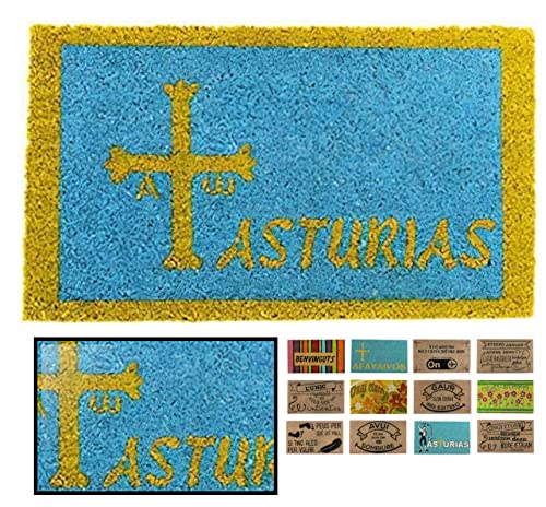 LucaHome Fußmatte aus Kokosnuss, natürlich, 40 x 70 cm, rutschfest, Kokosmatte, Asturien, Kreuz, saugfähig, für den Innen- und Außenbereich von LUCA HOME