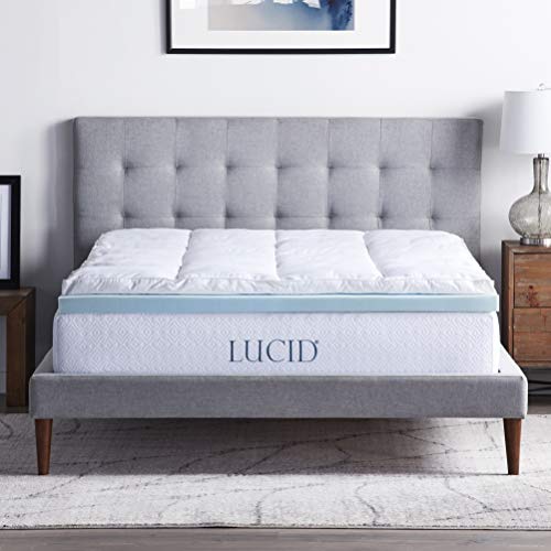LUCID 4 Inch Down Alternative and Gel Memory Foam Mattress Topper - Three Toppers In One - Queen von LUCID
