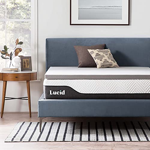 LUCID Memory Foam Matratzen Topper 140x200cm mit Bambuskohle, 5 cm dicke Matratzenauflage 140 x 200 cm von LUCID