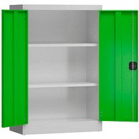 ClassiX Stahlschrank X-530295 lichtgrau, gelbgrün 80,0 x 38,0 x 120,0 cm, aufgebaut von ClassiX