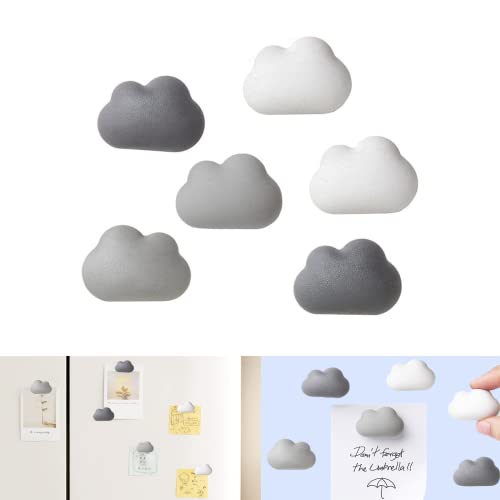 6 Stück Wolken-Kühlschrankmagnet-Set Kühlschrank-Dekorationsmagnete - Niedliche Schließfachmagnete, kreative Kühlschrankmagnete für Kühlschränke, Whiteboards, Karten und andere magnetische Gegenstände von LUHEVIDIA