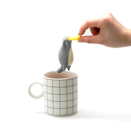 Kreative Silikon-Tee-Ei, Tee-Ei für losen Tee Cute, wiederverwendbare Tee Diffusor Filter. (Graues Schnabeltier) von LUHEVIDIA