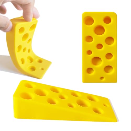 Kreativer Silikon-Käse-Türstopper 3er Pack, Türstopper Bodenkeil, um die Tür in beide Richtungen zu öffnen, für Klassenzimmer, Büro, Haus, einzigartiger Türstopper Türkeil für den Boden der Tür von LUHEVIDIA