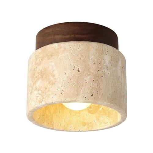 Deckenlampe Rustikale Marmor-Deckenleuchte Japanische Wabi-sabi Stil Deckenleuchte Close To Ceiling Light Fixtures for Bauernhaus Küche Flur Balkon Foyer Schlafzimmer (Size : A) von LUOYAOB