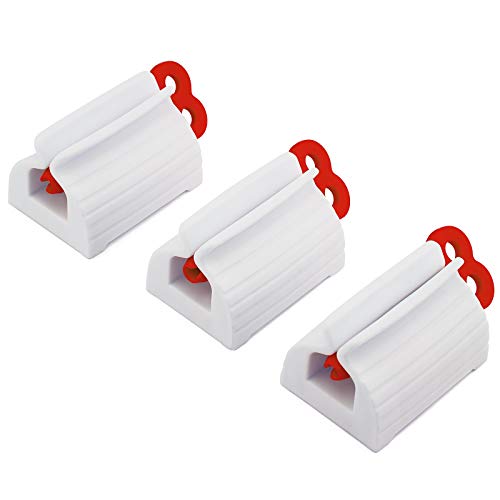 LUTER 3 Stück Zahnpastaspender Tuben-Ausdrücker Zahnpasta Tube Squeezer für Badezimmer (Rot) von LUTER