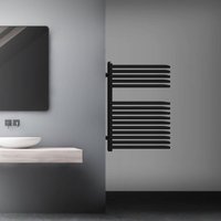 Design Badheizkörper, 500x800 mm, Schwarz matt, Handtuchtrockner Handtuchwärmer Handtuchheizkörper Handtuchhalter mit Montage-Set - Luxebath von LUXEBATH