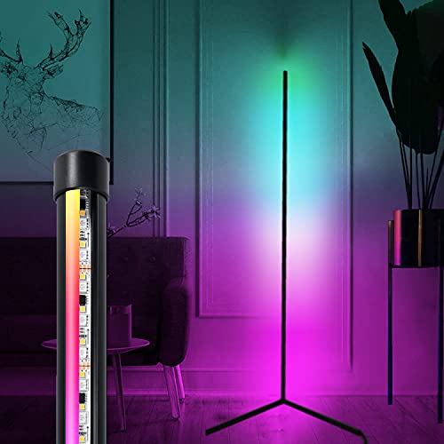 LUXJET Farbwechselnde LED Stehlampe Dimmbar mit Fernbedienung für Wohnzimmer, RGB-Stehlampen Star Sky Effektiv für Schlafzimmer (1 Stück-156CM, Multi-colored) von LUXJET
