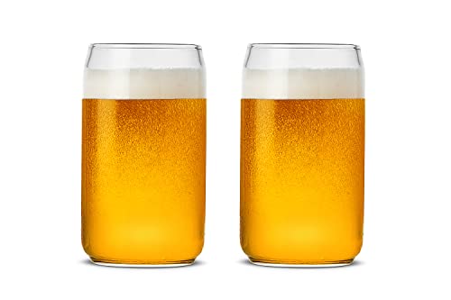 LUXU Bierglas, 590 ml, Dosenform, Biergläser, Set mit 2 Stück, große Biergläser für jedes Getränk und jeden Anlass (2er-Set) von LUXU