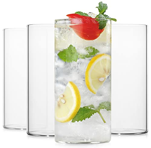 LUXU Trinkgläser, 370 ml, dünne Longdrink-Gläser, 4 Stück, elegante Bargläser für Wasser, Saft, Bier, Getränke, Cocktails und gemischte Getränke, bleifreie Pint-Gläser, Glas von LUXU