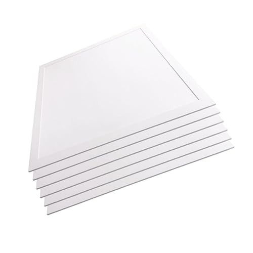 LUXULA 6x LED-Panel geeignet für Feuchträume, 62x62cm Deckenleuchte, Rasterleuchte, 40W, 4400 lm, 6000K (kaltweiß), 110°, IP44 von LUXULA