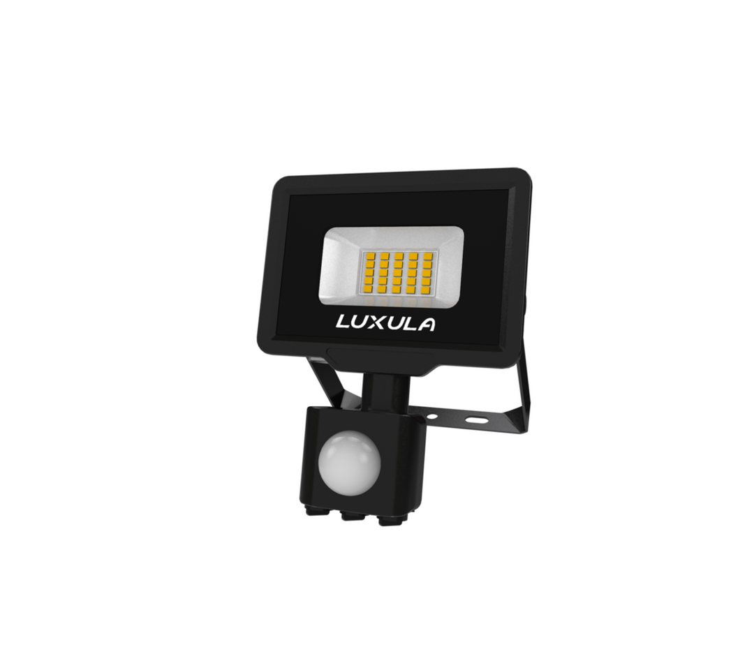LUXULA LED Flutlichtstrahler LED-Fluter Bewegungsmelder, 20W, warm- & neutralweiß, 2000lm, IP65, LED fest integriert, warmweiß, neutralweiß von LUXULA
