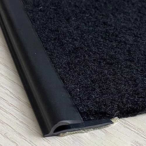 Übergangsprofil Teppich- und Bodenübergangsstreifen, Selbstklebende PVC-Teppichkanten-Bindestreifen, Zuschneidbar, Anpassbar, 1/2/3/4/5/6/7/8/9/10m Lang ( Color : Black , Size : Length-10m(32.8ft) ) von LVLONG