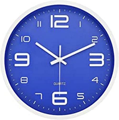 LW Collection Wanduhr Xenn Blau Weiß 30cm - Kleine Uhr - Leise Wanduhr - Küchenuhr leises Uhrwerk… von LW Collection
