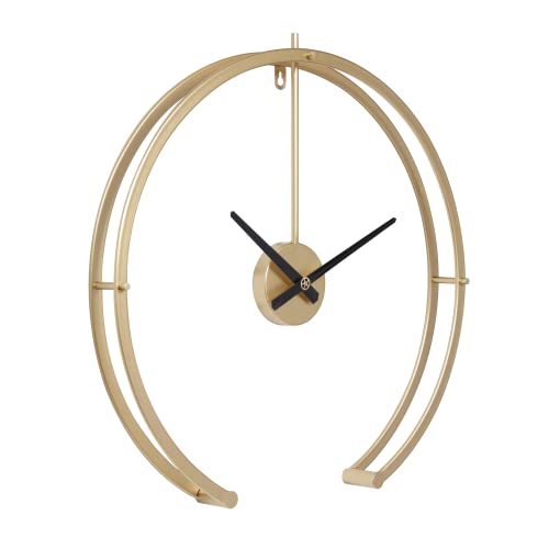 LW Collection Wanduhr Denzel Gold 82cm - Große industrielle Wanduhr Metall - Moderne Wanduhr - Leises Uhrwerk - Stille Uhr von LW Collection