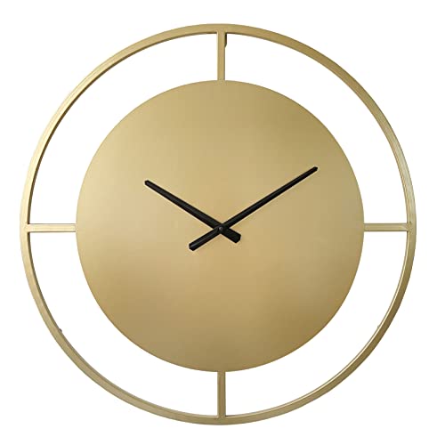 LW Collection Wanduhr Danial Gold 60cm - Große Industrielle Wanduhr Metall - Moderne Wanduhr - Leises Uhrwerk - Stille Uhr von LW Collection